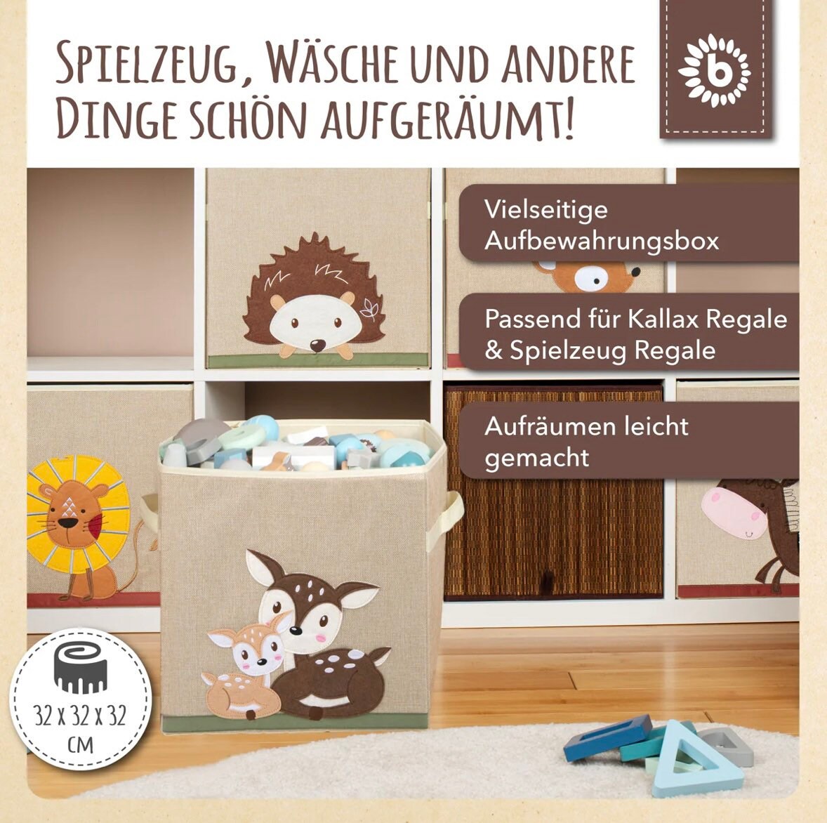 kuscheltier aufbewahrung ikea Personalisierte Aufbewahrungsbox Rehe / passend Ikea Kallax