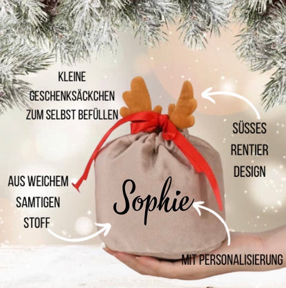 Personalisierter Geschenksack mit Name / Geschenksäckchen Weihnachten - einzigartigliebe