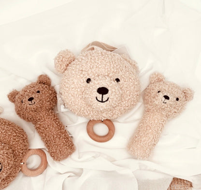 Teddy Spieluhr mit Name / Teddy Rassel mit Name oder als Set erhältlich / Beige & Braun - einzigartigliebe