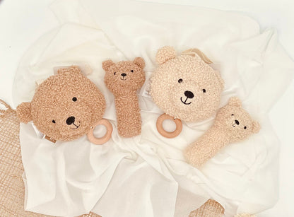 Teddy Spieluhr mit Name / Teddy Rassel mit Name oder als Set erhältlich / Beige & Braun - einzigartigliebe