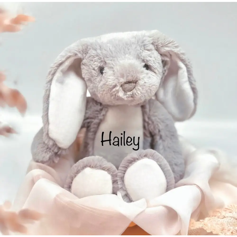 Kuscheltier Hase Personalisiert mit Namen und Geburtsdaten / Ostergeschenk