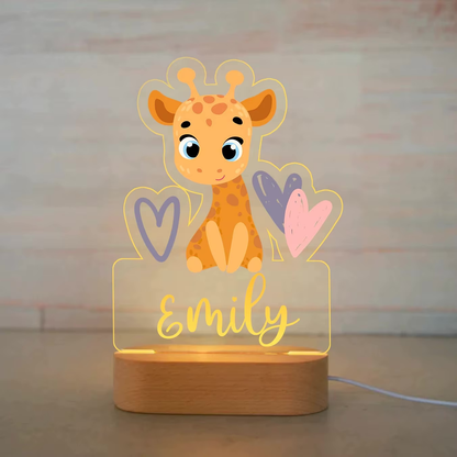  Personalisiertes Nachtlicht für Kinder mit Giraffenmotiv und Name – liebevolles Geschenk zur Geburt oder Taufe