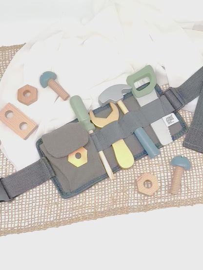 Personalized tool bag / wooden toy boy