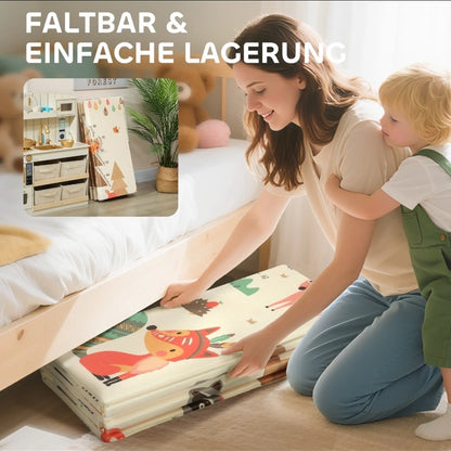 Faltbare Baby Spielmatte zur einfachen platzsparenden Lagerung im Kinderzimmer