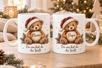 Weihnachtstasse Mama oder Papa – Motivvarianten