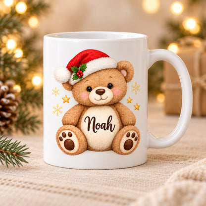 Weihnachtstasse Teddy mit Beispielnamen